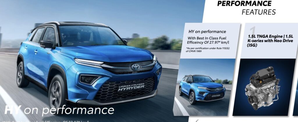 Key Features of Toyota Hyryder