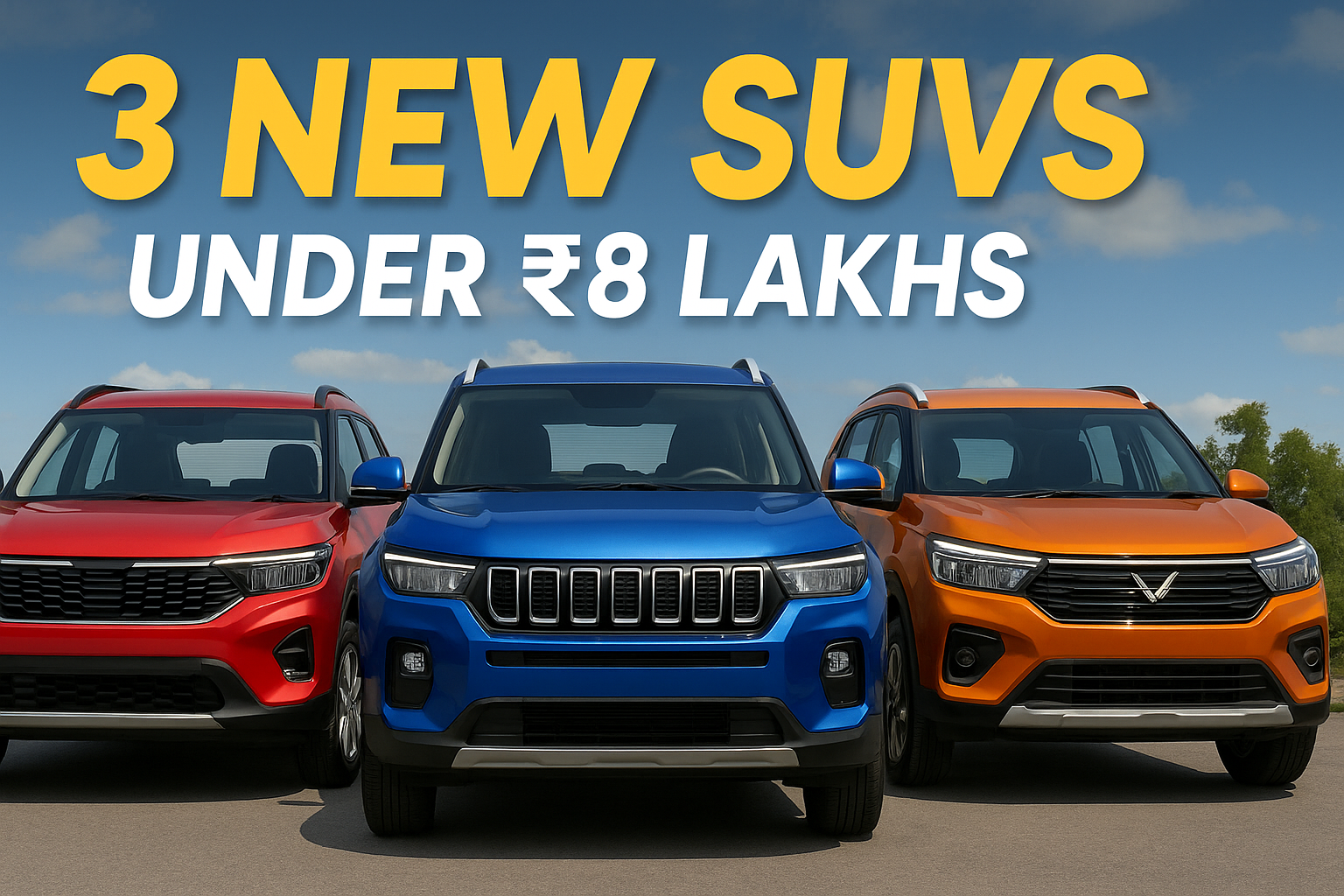 3 New SUVs Under 8 Lakhs in India